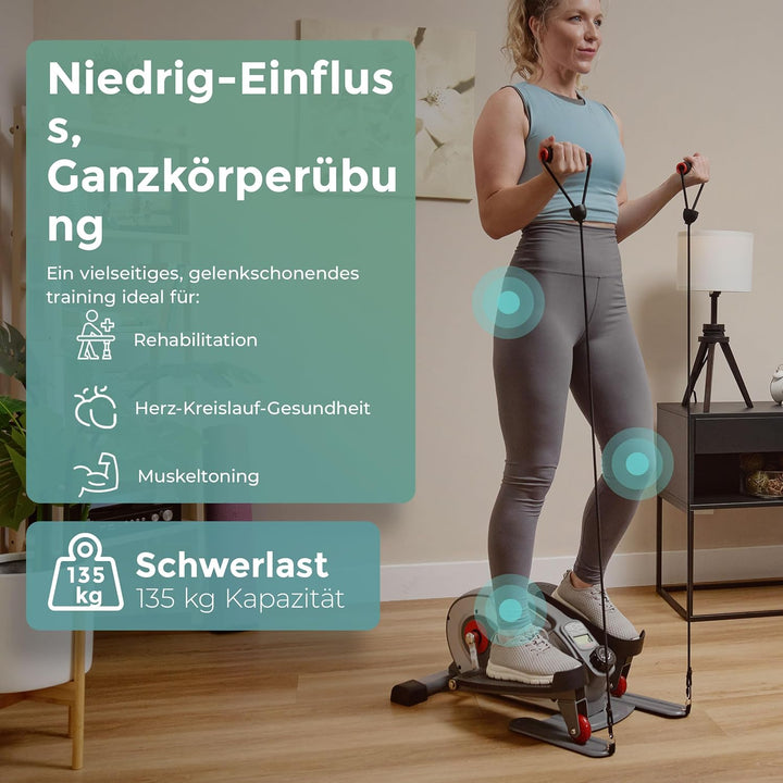 Sunny Health &amp; Fitness Kompakter Untertisch-Ellipsentrainer, Tragbare Pedal-Trainingsmaschine für da