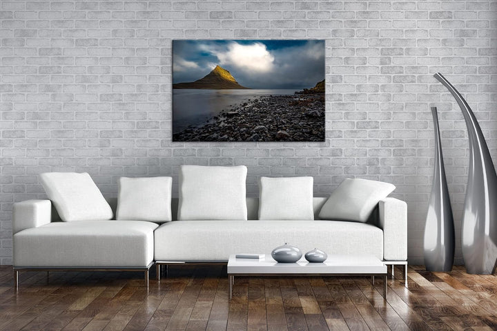 deyoli steinernde Küste Format: 80x60 cm als Leinwandbild, Motiv fertig gerahmt auf Echtholzrahmen,