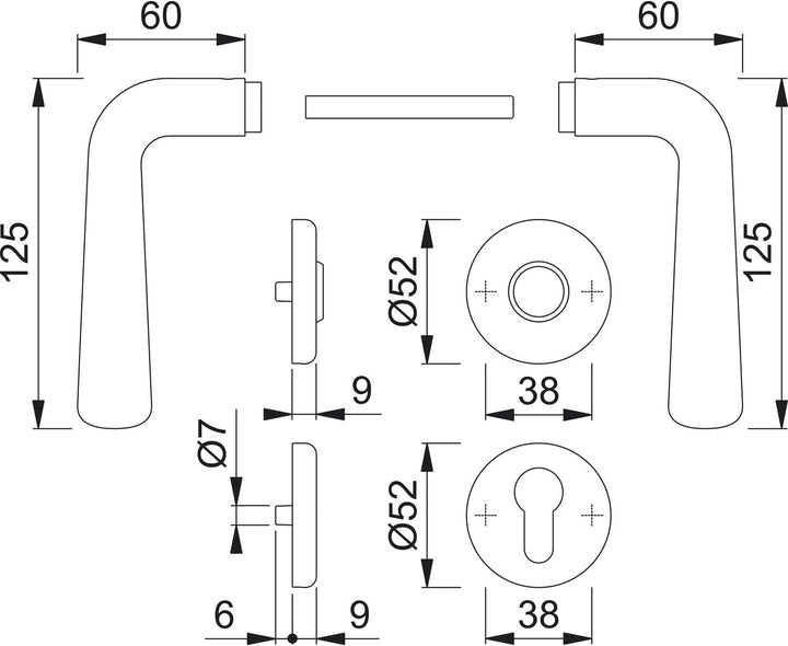 HOPPE 3075227 Drückergarnitur Helsingborg mit Rosetten WC, Edelstahl matt, WC