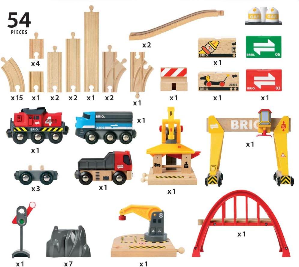 BRIO Bahn 33097 - Frachten Set Deluxe &amp; World 33754 Magnetisches Glockensignal – Eisenbahnzubehör fü