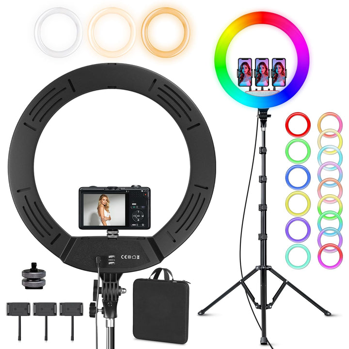 18 Zoll Ringlicht Gross mit Stativ Handy 18 Zoll ohne Akku, 18 Zoll ohne Akku