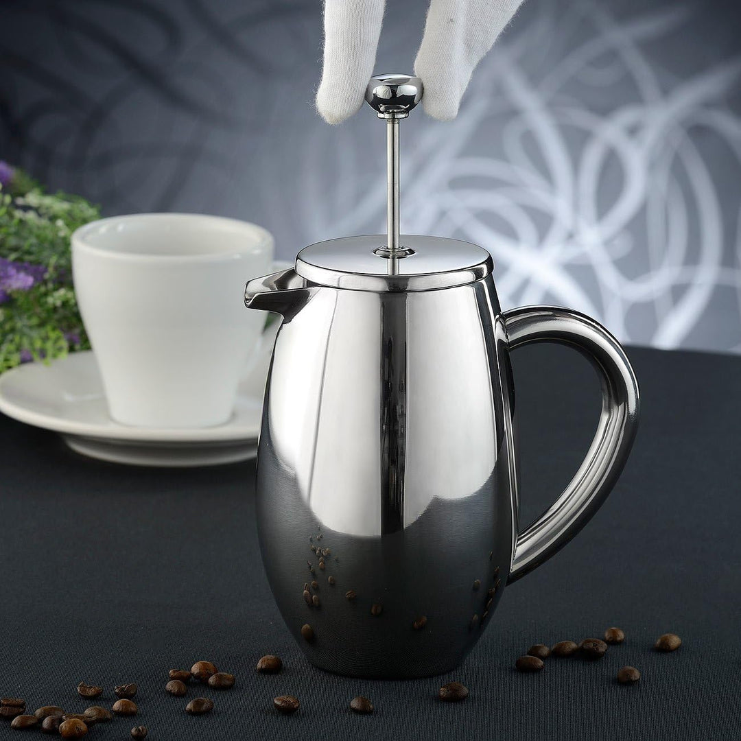 Rosenstein & Söhne French Press Thermos: Thermo-Kaffeebereiter, French-Press, Edelstahl, doppelwandi
