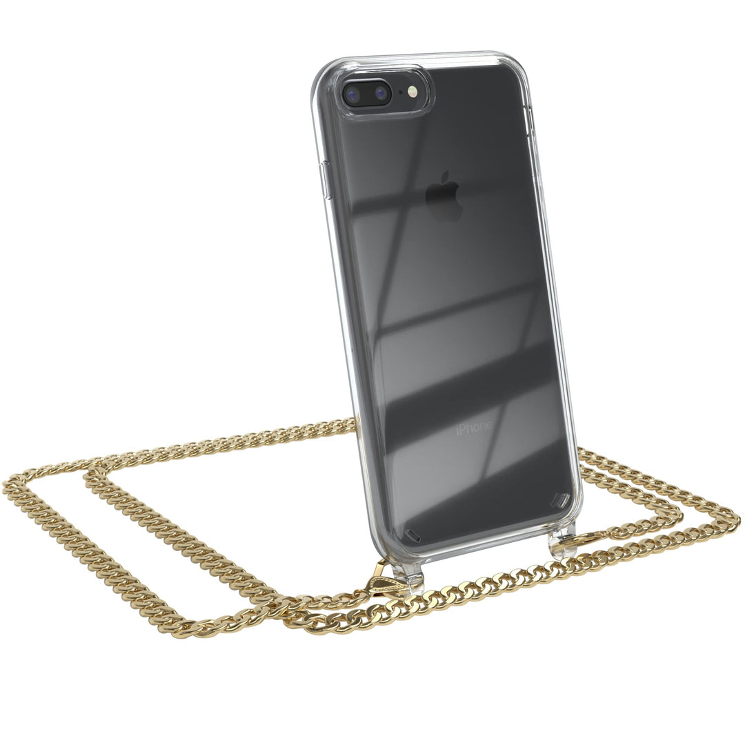 EAZY CASE Handykette kompatibel mit iPhone 7/8 Plus Handyhülle mit Metall Umhängeband und Ersatz Kor