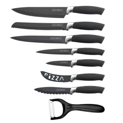 Messer Kochmesser Sparschäler Messerset 8-tlg. schwarz RL-BLK7-W Schwarz - 91866715, Schwarz - 91866