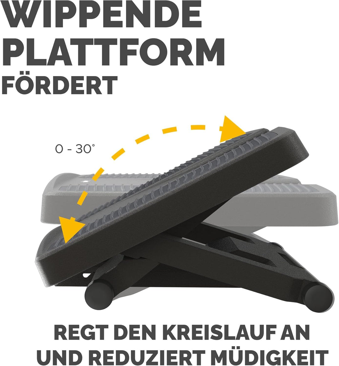 Fellowes 8067001 Fussstütze Professional Series Profi verstellbar mit frei beweglicher Plattform, sc