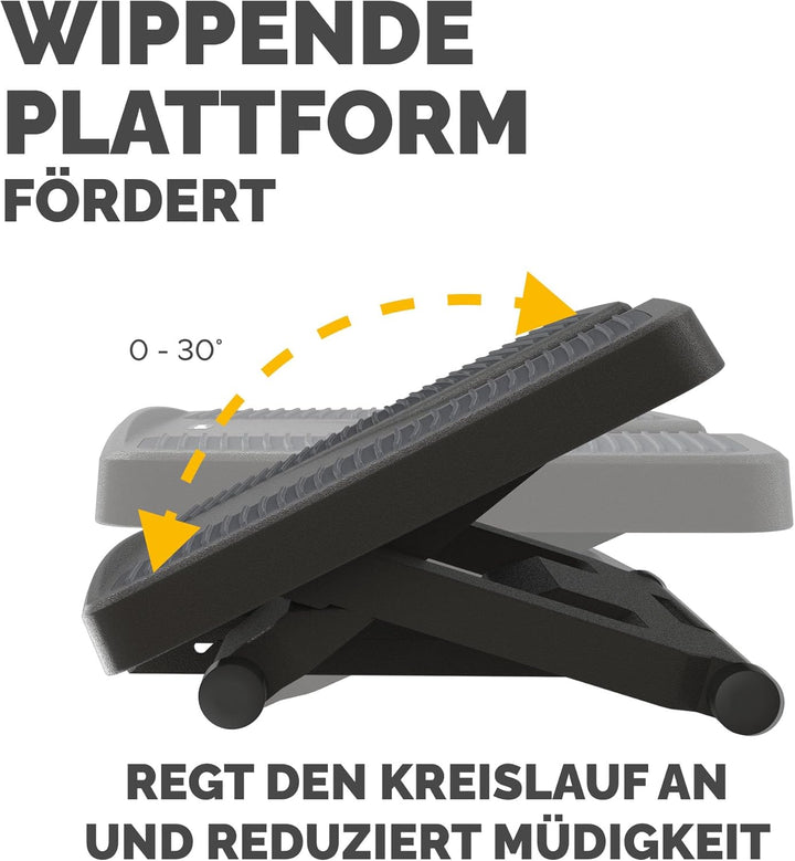 Fellowes 8067001 Fussstütze Professional Series Profi verstellbar mit frei beweglicher Plattform, sc