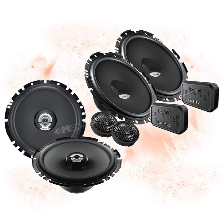 Mediadox Front/Heck 16,5cm/165mm Auto Lautsprecher/Boxen/Speaker Komplett-Set von Hertz kompatibel f