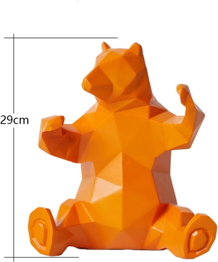 NENBOLEC Modern Skulptur Dekor Bär Statue Wohnzimmer Kunst Arts Polyresin Gelb Geschenk 23cm, Gelb