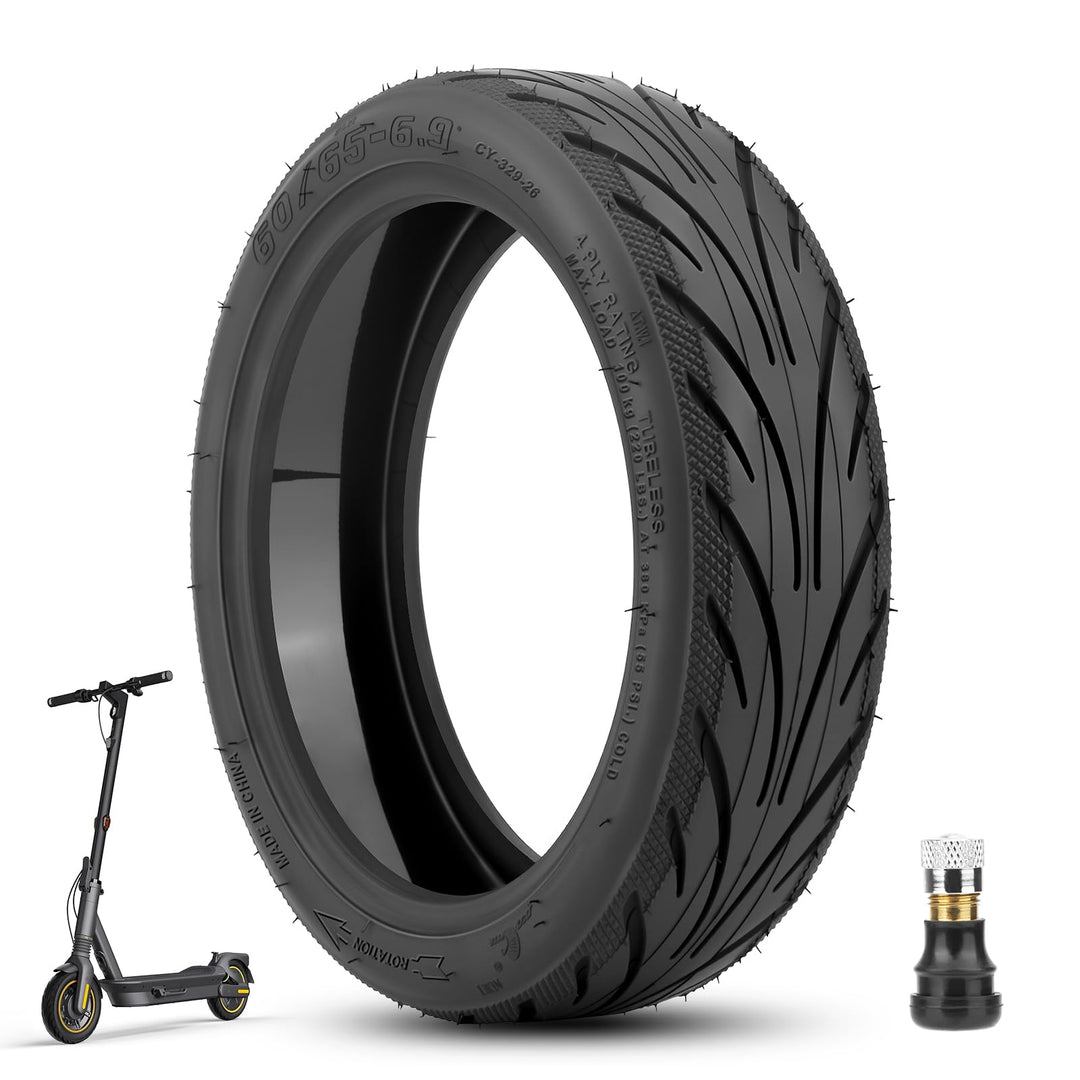 60/65-6,9 Tubeless Reifen für Ninebot Max G2, Selbstreparierende Vakuumreifen mit Ventil, E Scooter