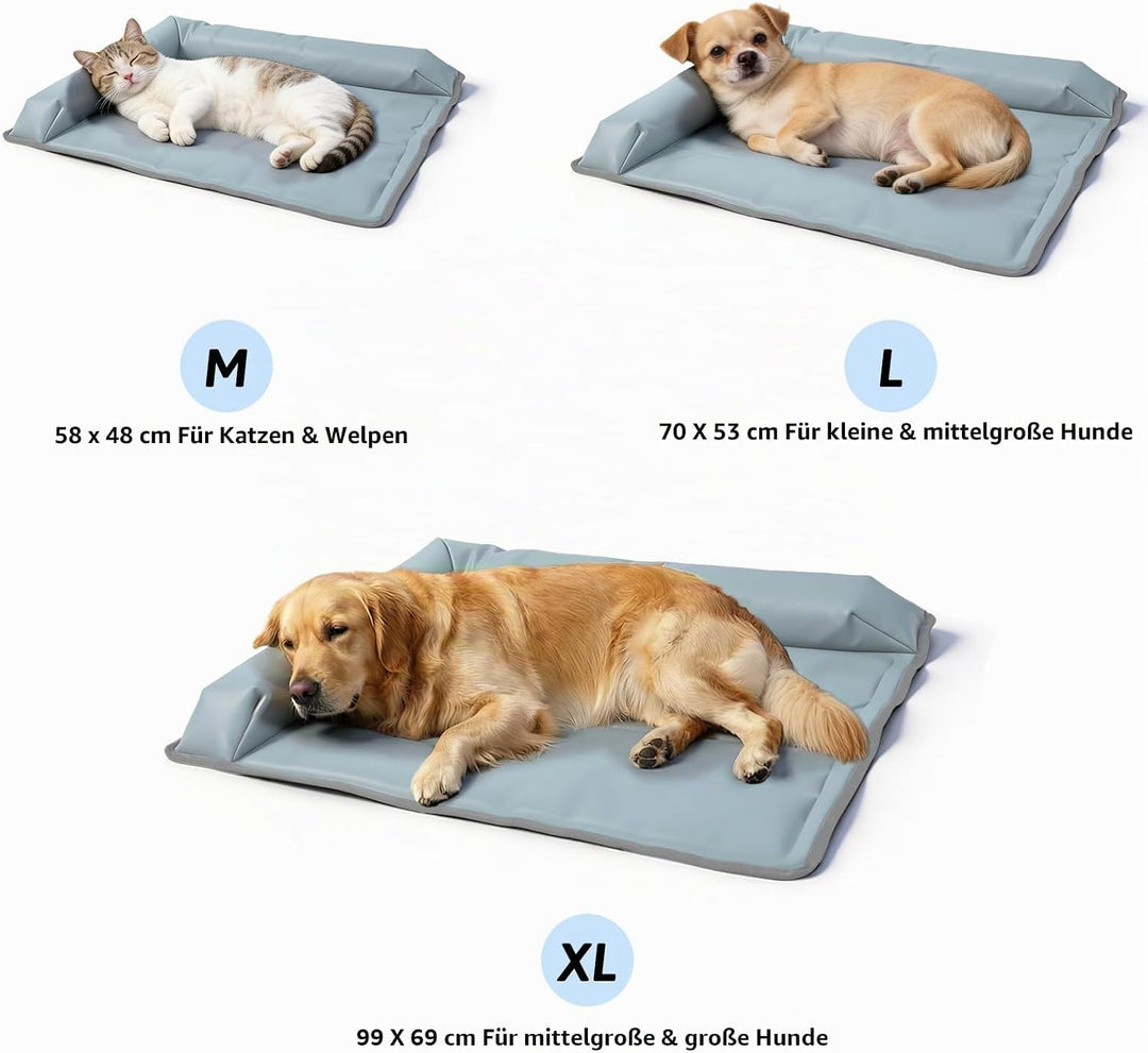XIAPIA Kühlmatte Hunde Ergonomisch mit Rand (7cm), 48x58 cm Hundebett Selbstkühlend, 100% Ungiftiges