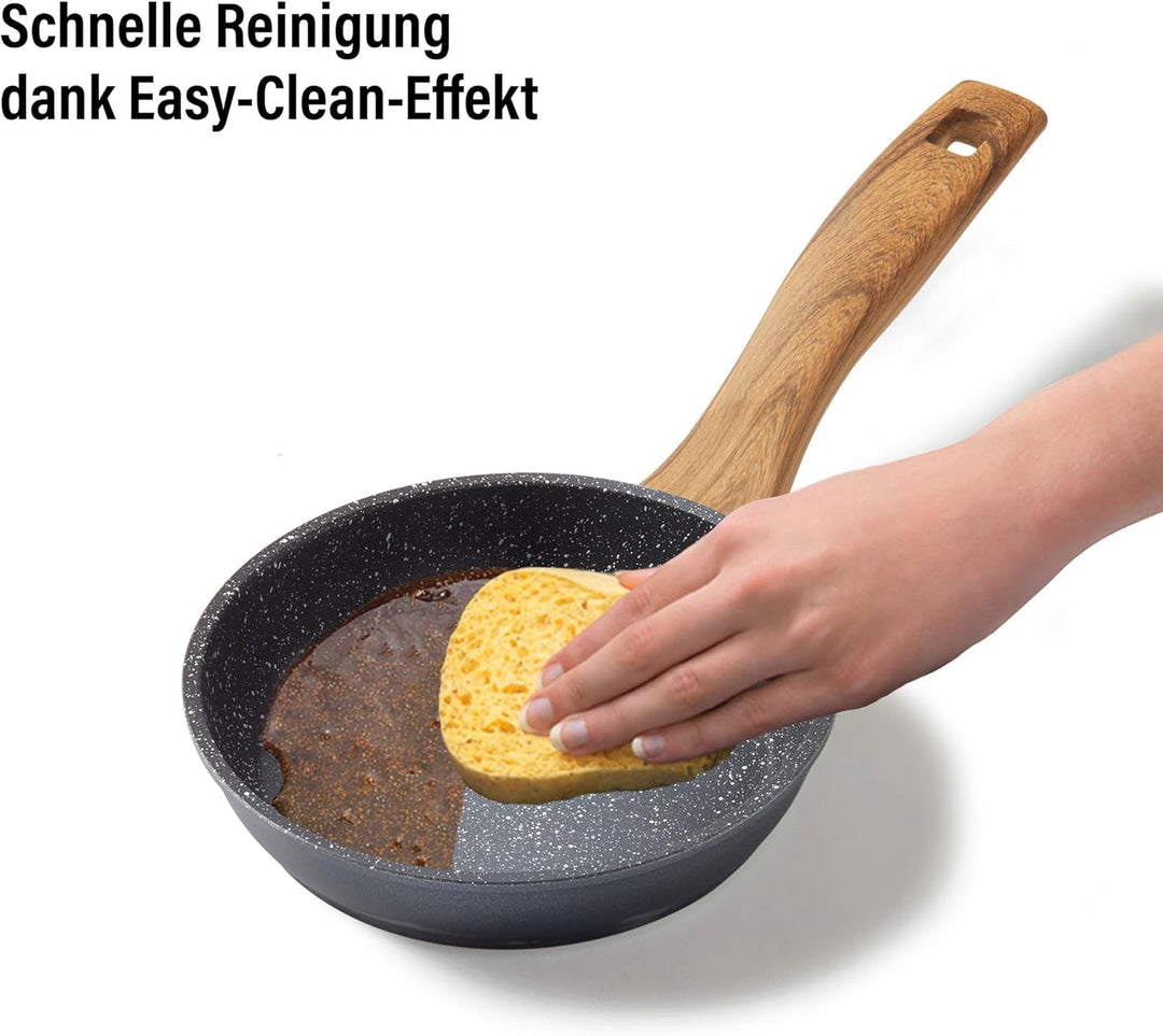 STONELINE Back to Nature Bratpfanne, 18 cm, antihaftbeschichtete Pfanne mit echten Steinpartikeln, a