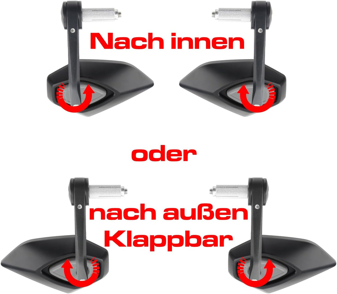 Area1 universal Motorrad Lenkerendenspiegel Rückspiegel Paar e-geprüft kompatibel mit Duke SMC/R MT0