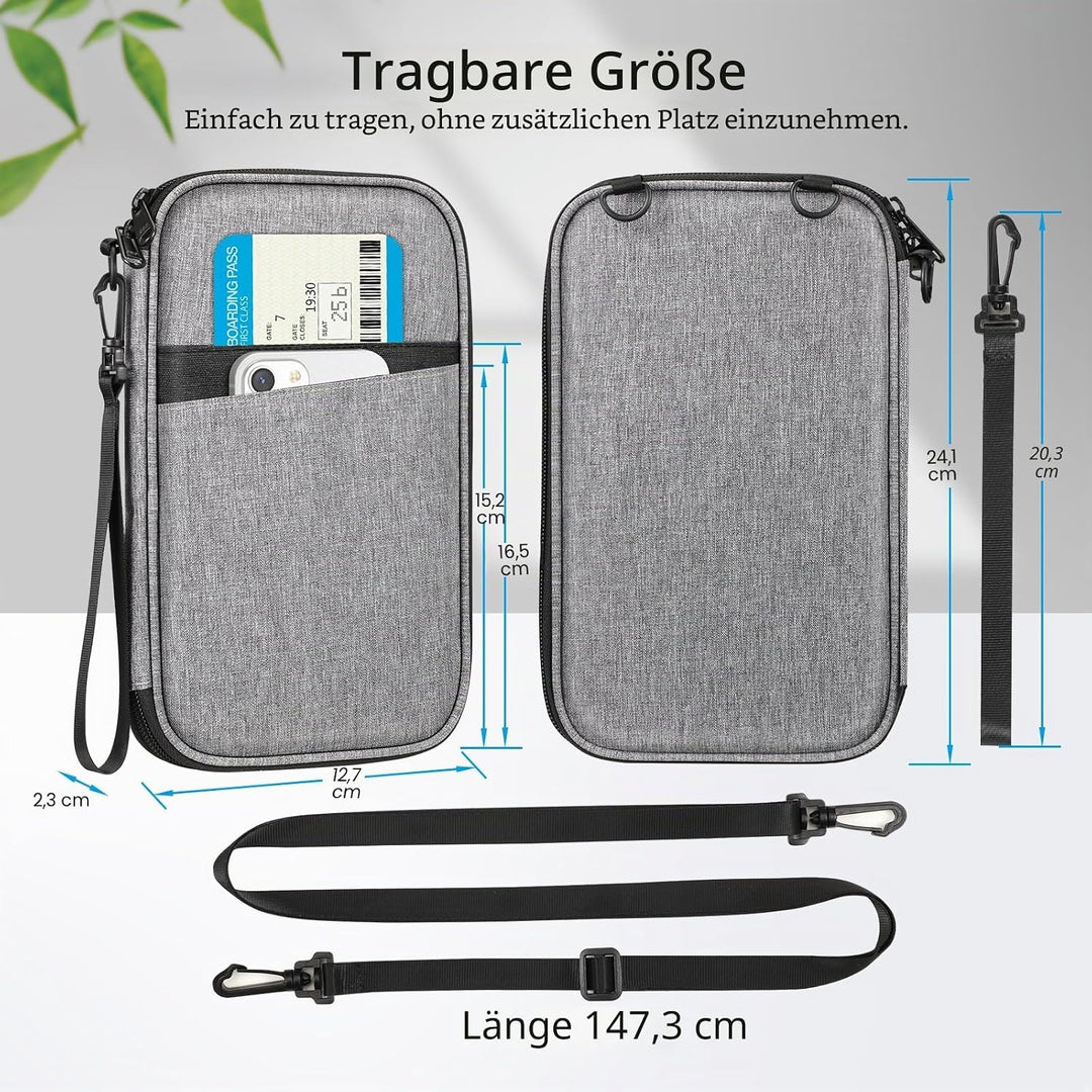 Fintie Reisepass Tasche Familie Reiseorganizer, RFID-Blockier Wasserdicht Handytasche Reisepasshülle