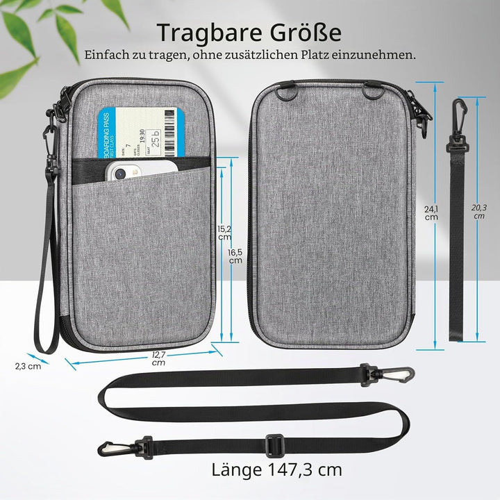 Fintie Reisepass Tasche Familie Reiseorganizer, RFID-Blockier Wasserdicht Handytasche Reisepasshülle