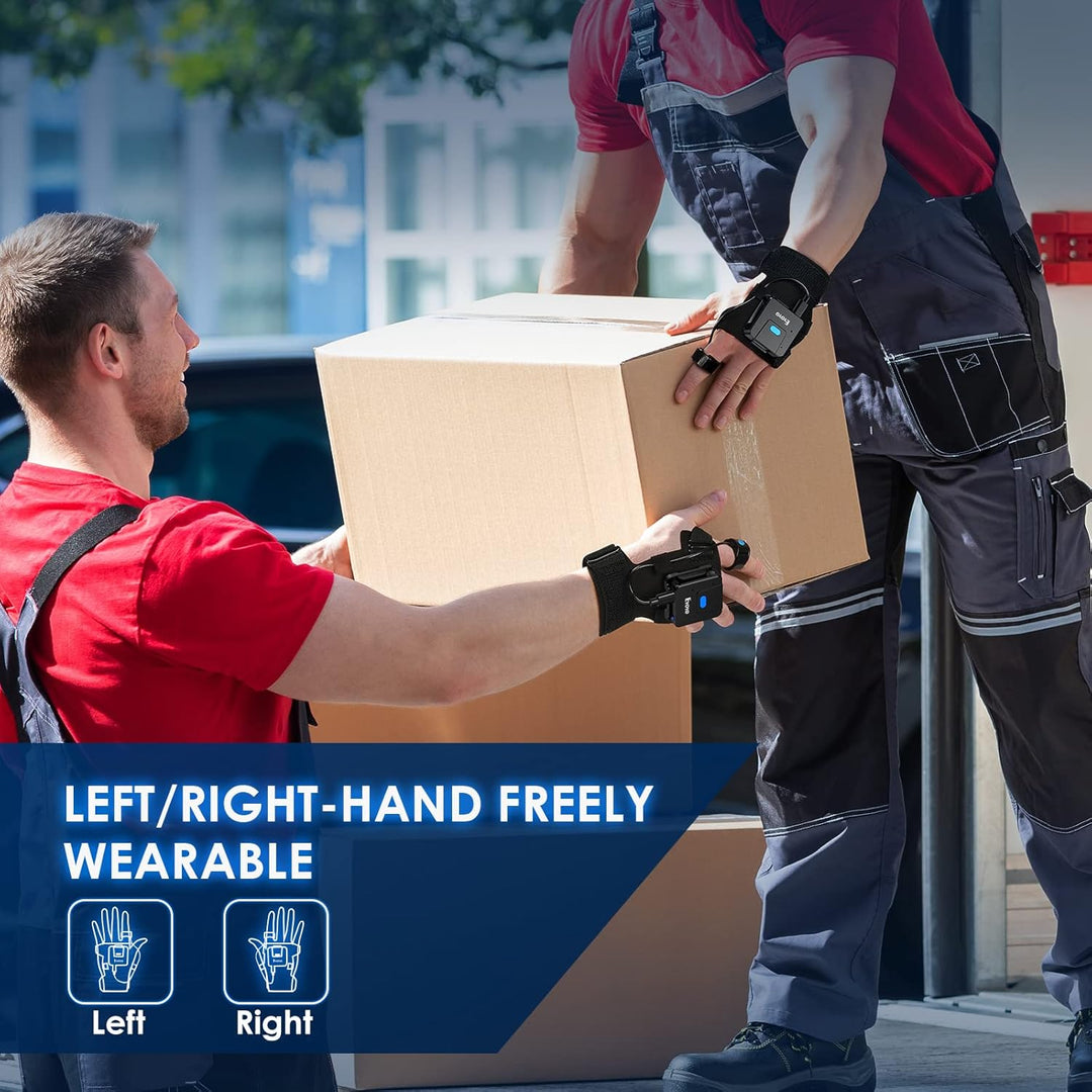 Eyoyo Wearable Glove QR Code Scanner, 1D 2D Finger Ring Bluetooth Barcode Scanner, Left&Right Hand W
