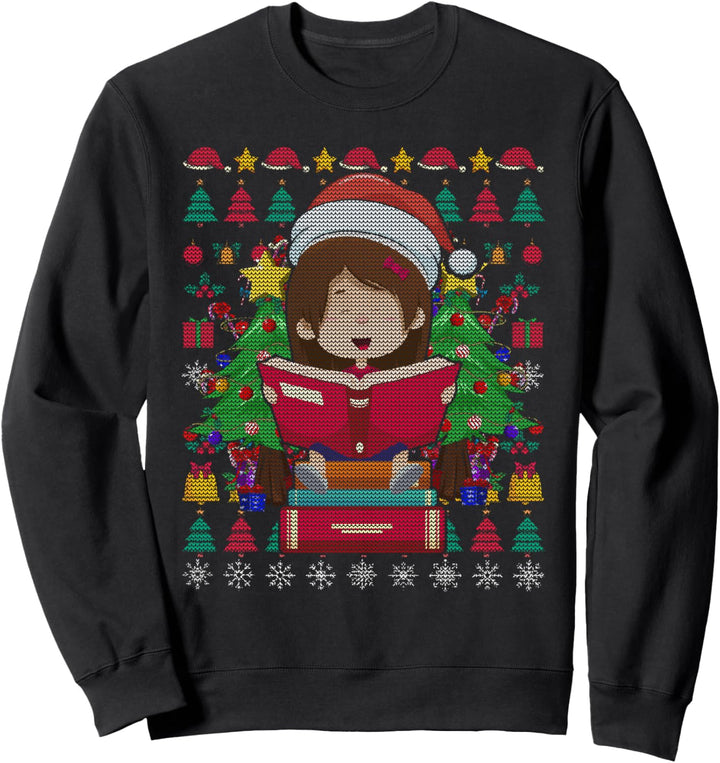 Bücherwurm Weihnachten Geschenk Lesen Ugly Christmas Sweatshirt