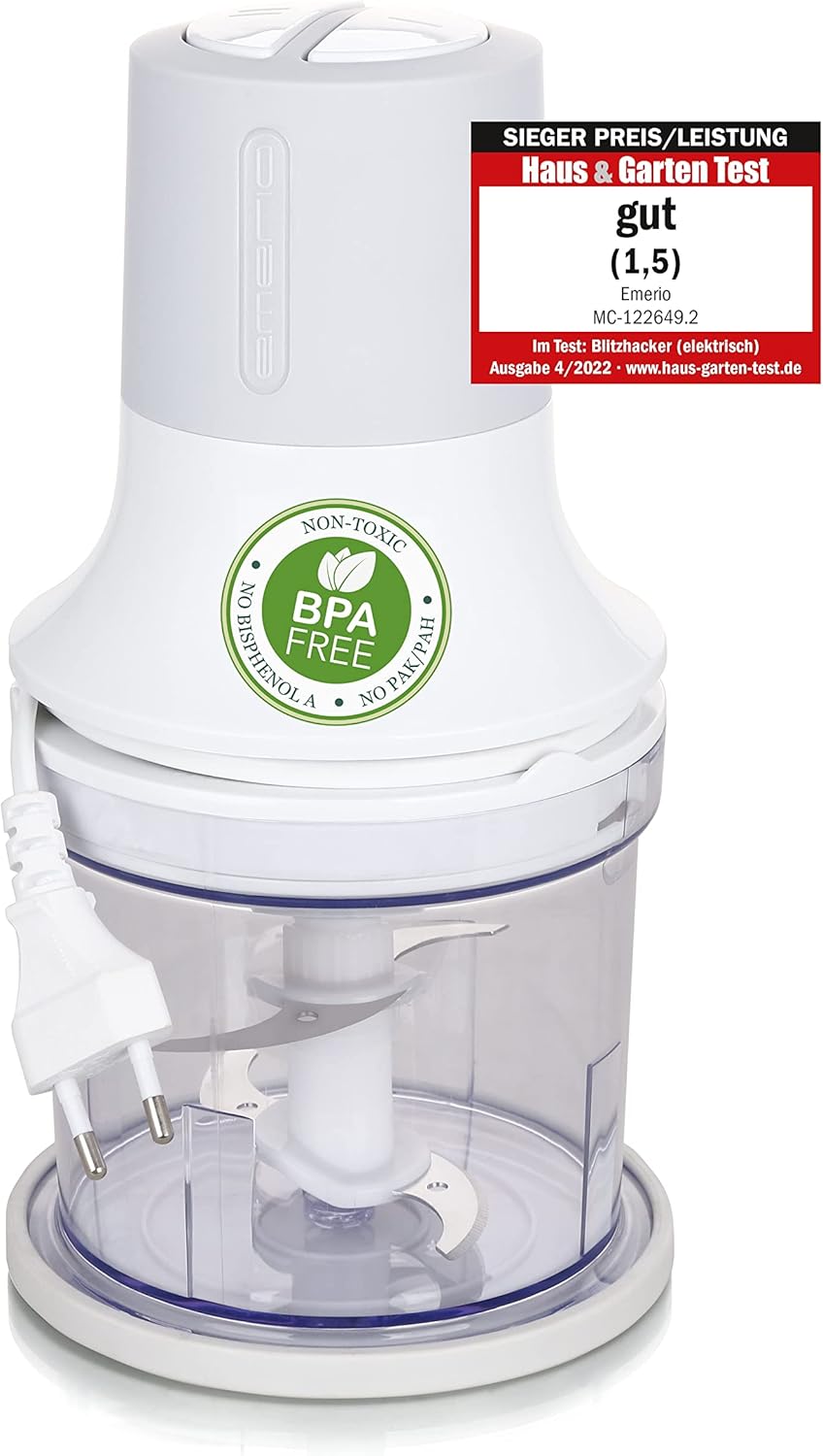 Emerio Zerkleinerer, Universalzerkleinerer mit 500ml Behältervolumen, 260 Watt, elektrischer Multize