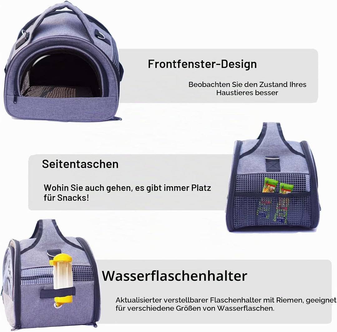 Transportbox für Katze Kaninchen Transporttasche für kleine Haustiere Meerschweinchen Faltbare Haust