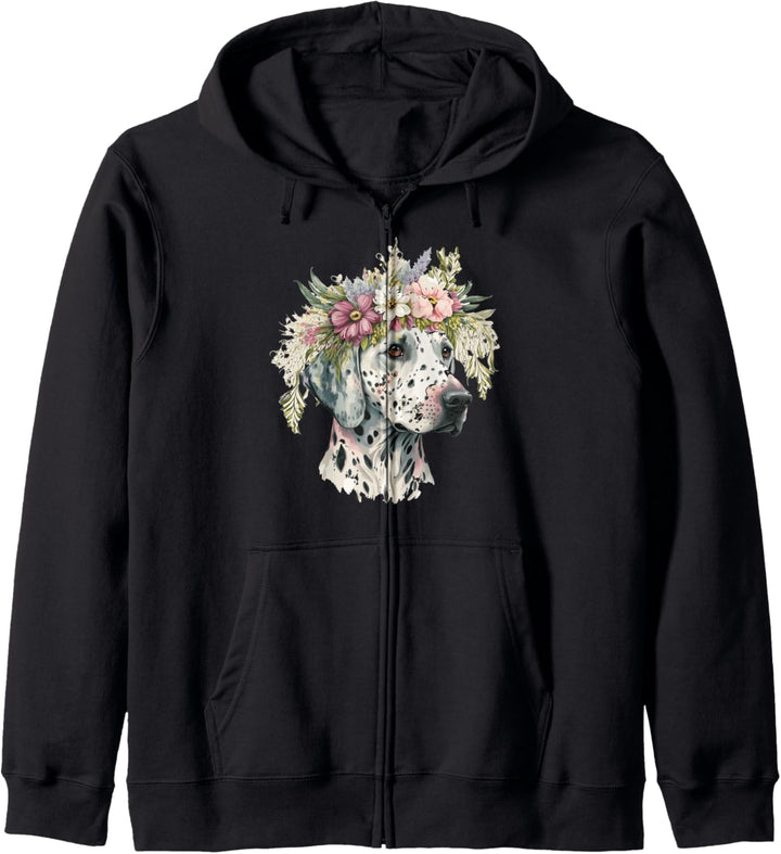 Dalmatiner-Blumenkrone, für Haustiere, Blumenmotiv Kapuzenjacke