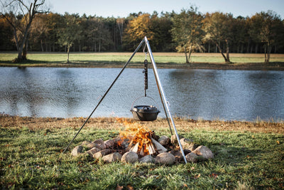 Petromax Dreibein-Set mit Dutch Oven inkl. Zubehör, Set aus Dreibein, Dutch Oven, Dreibein Tasche, H