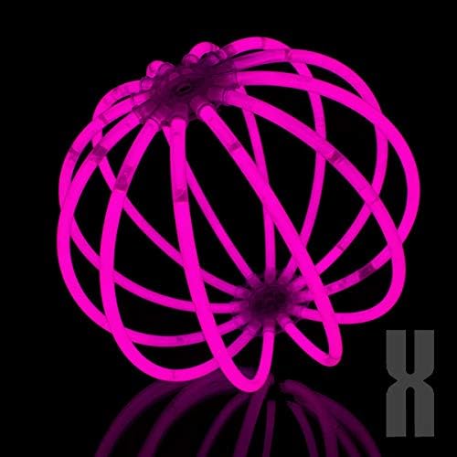 KNIXS 1000x Arm-Knicklichter - Pink leuchtend inkl. 1000x 3D-Verbinder und je 20x Ballverbinder und
