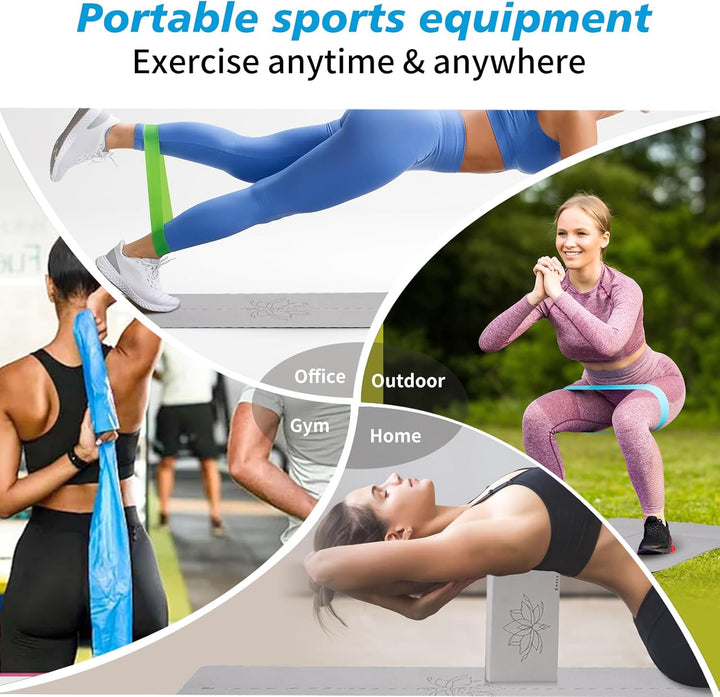 Yoga Matte Strater Set Blöcke Gürtel Springseil Widerstand Band Widerstand Schleife 7-in-1 TPE Grau