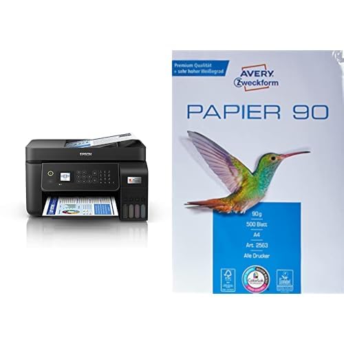 Epson EcoTank ET-4800 4-in-1 Tinten-Multifunktionsgerät &amp; Avery Zweckform 2563 Drucker-/Kopierpapier