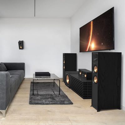 Klipsch R-605FA Black (Einheit) - Schwarzer Bodenlautsprecher mit Dolby Atmos - Woofer 6,5 Zoll