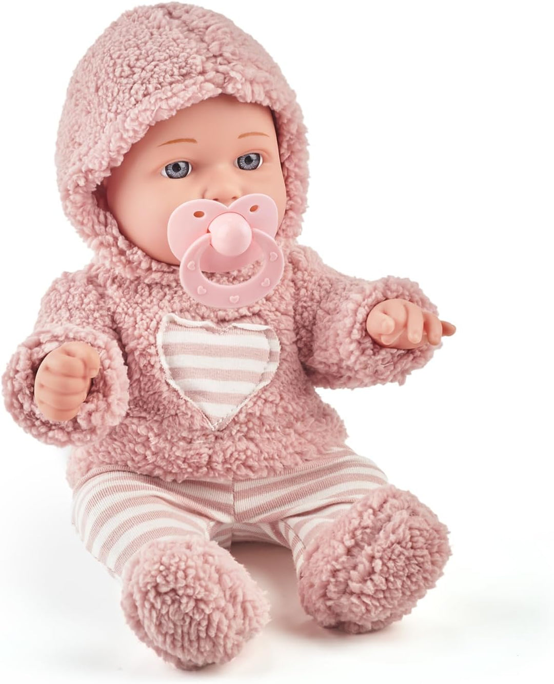 30 cm Babypuppe Spielset mit Zubehör und Kleidung in Geschenkbox, Ideal für Mädchen Kleinkinder ab 3
