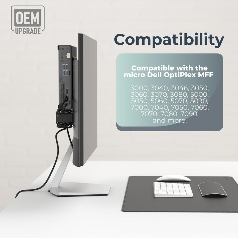 HumanCentric Mount Kompatibel mit Dell OptiPlex Micro Form Factor Gehäuse, VESA, Untertisch und Wand