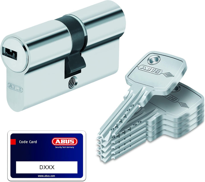 ABUS Türzylinder D6N - Schliesszylinder für Wohnungstüren, vernickelt, 45x65 mm - 18366 45x65 mm Ver