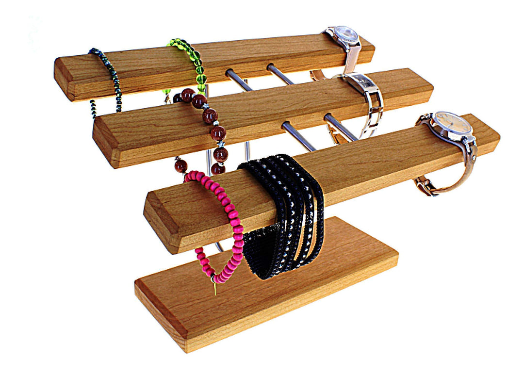 Armband und Uhrenständer bis zu 8Uhren, Kirschbaum Massivholz, Made in Germany 20 cm Breit Kirschhol
