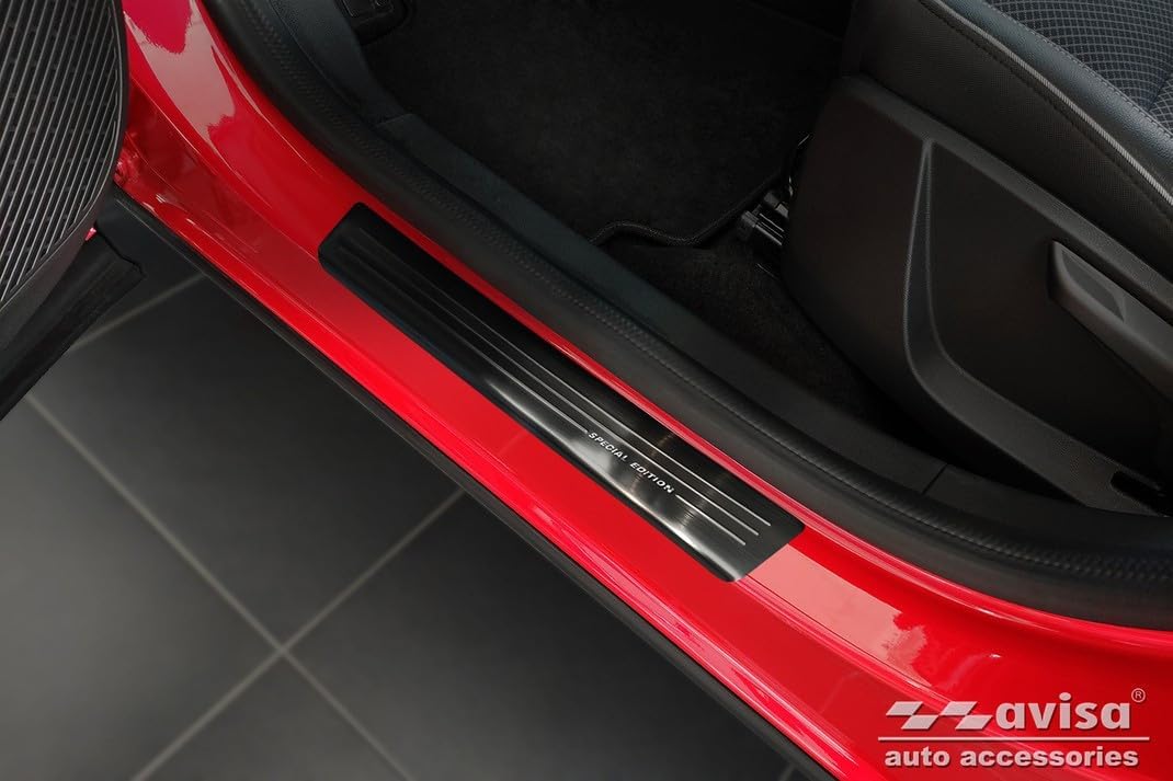 Black Inox door sill protectors compatible with Renault Arkana 2020- - 'Special Edition' - 4-pieces