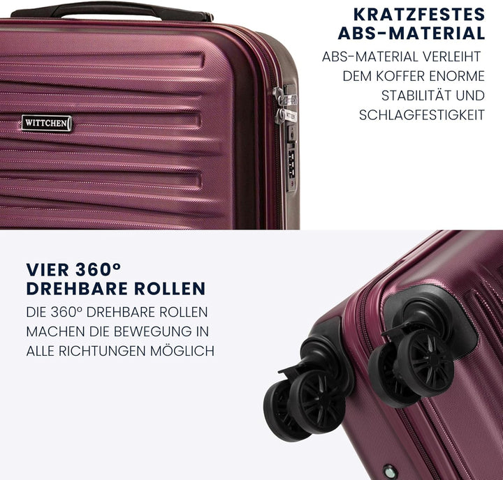 WITTCHEN Skyspeed Line Kabinenkoffer Kleines Kabinengepäck ABS Hartschalenkoffer Reisekoffer Rollkof