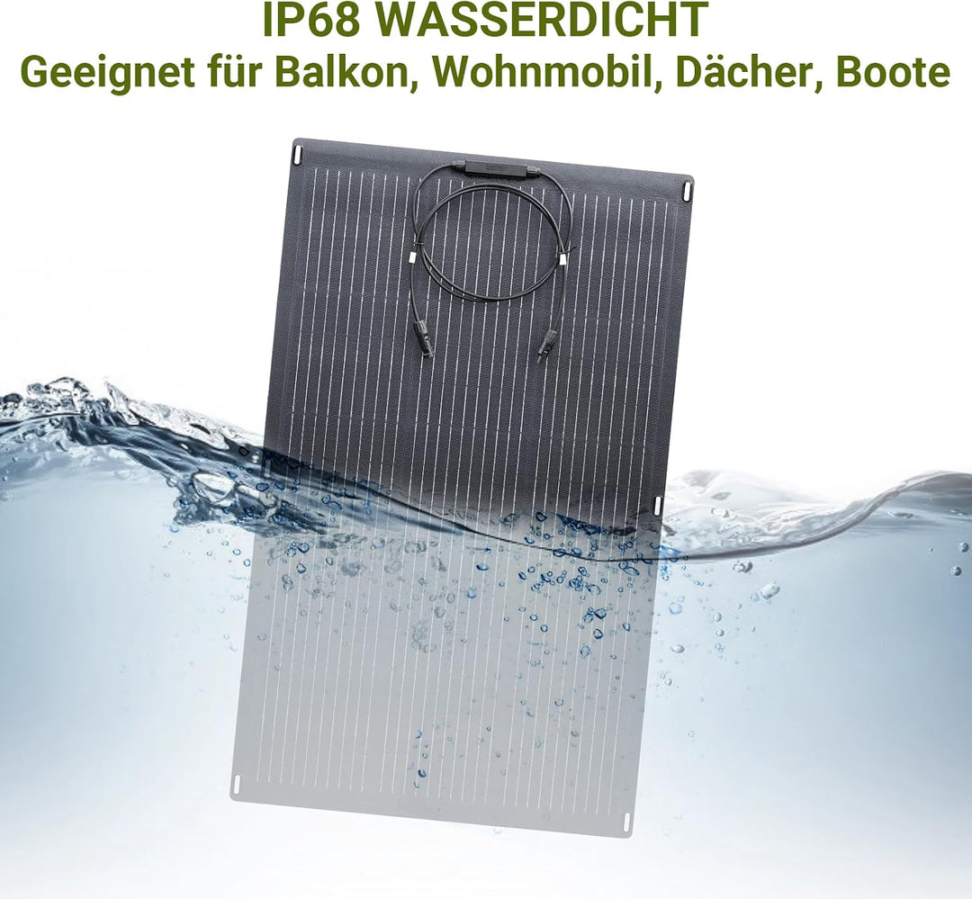 ALLPOWERS 100W Flexibles Solar Panel Monokristallines Solarpanel IP68 Hocheffizient Solarmodul Solar