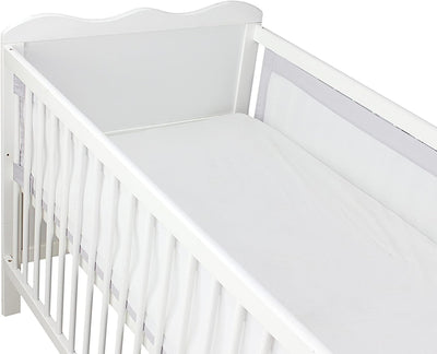 TupTam Gitterstäbe Schutz Netz Babybett Nestchen 3D Mesh 2er Pack, Farbe: Weiss/Grau, Grösse: ca. 12