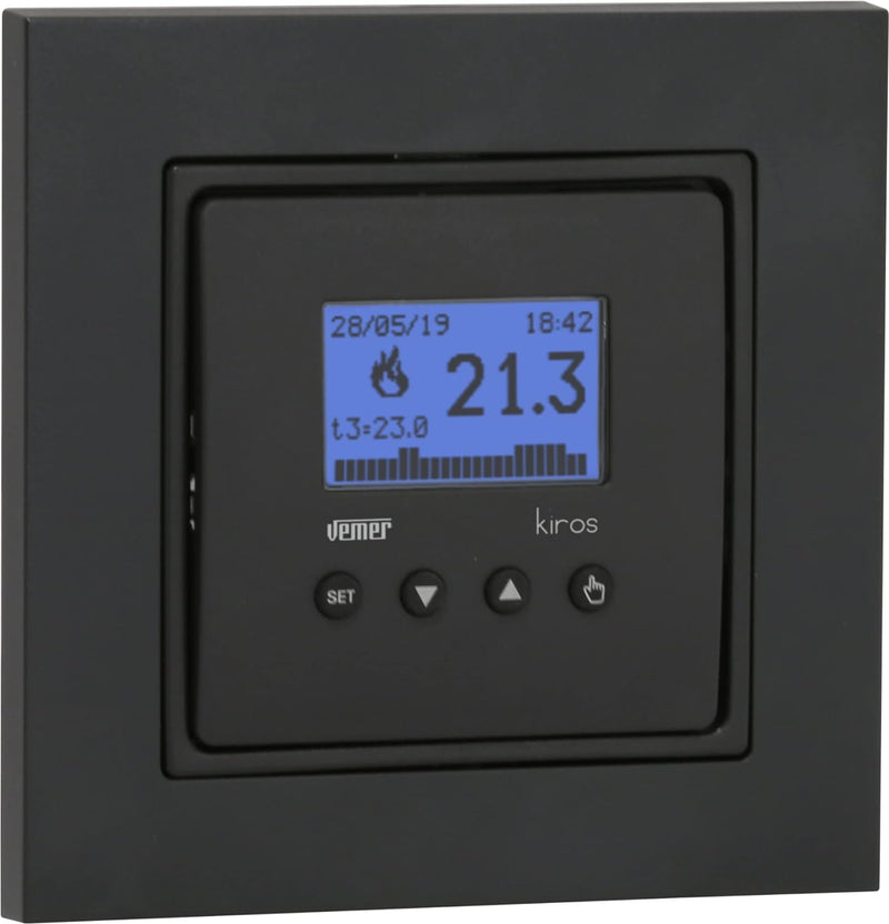 VEMER VE780001 KIROS INT - Thermostat Heizung Digital mit 4 Tasten, Raumthermostat für Fussbodenheiz