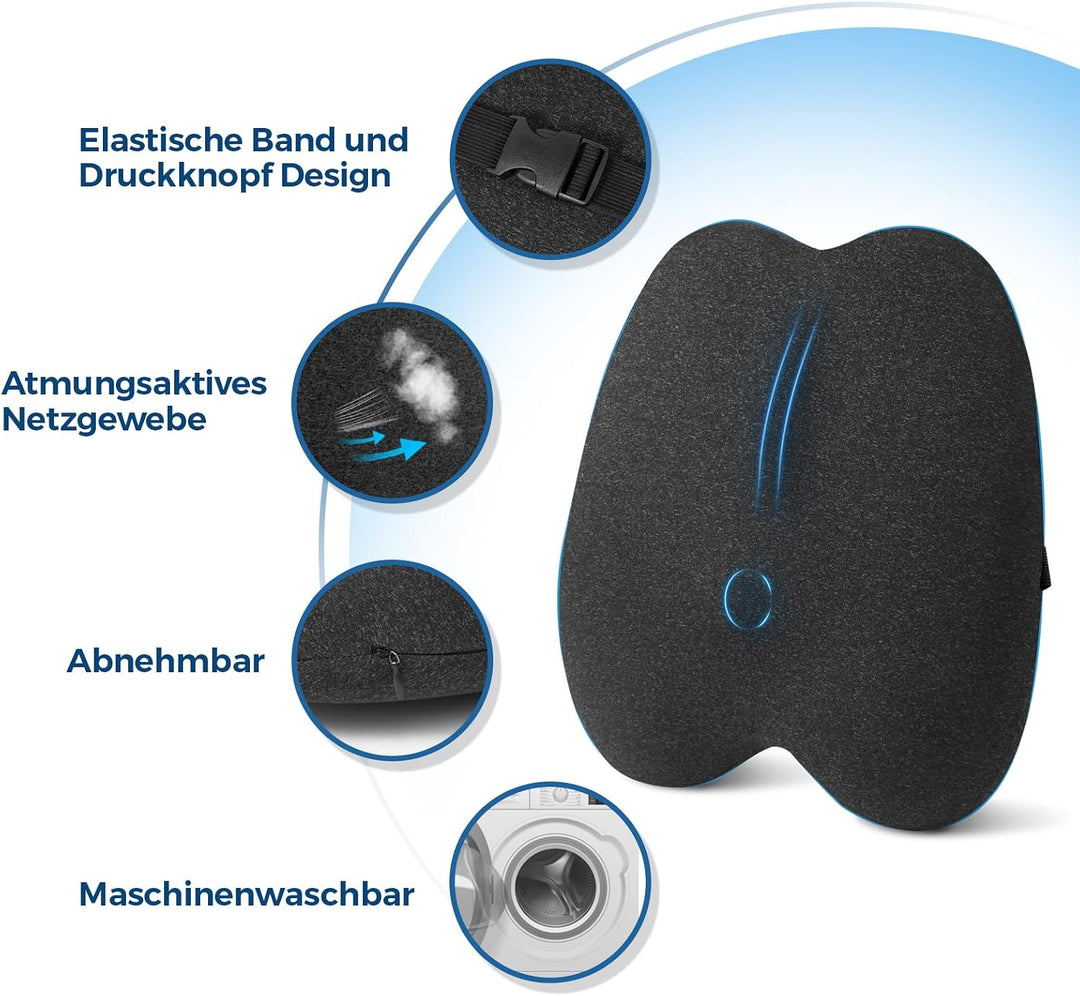 Memory Foam Rückenkissen Lordosenstütze, Ergonomische lendenkissen für Auto, Bürostuhl &amp; Sofa, Atmun
