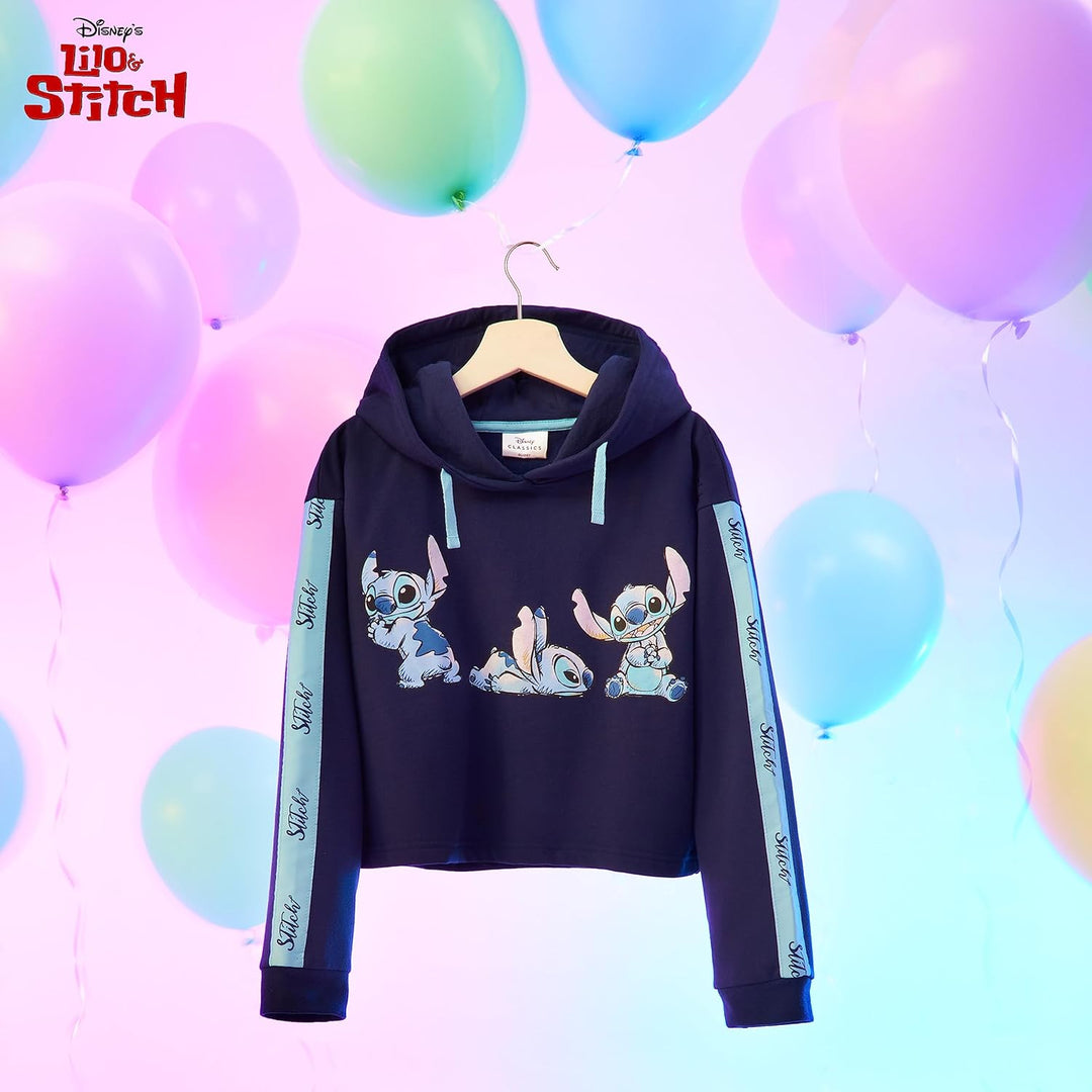 Disney Stitch Kapuzenpullover Mädchen Cropped Hoodie Kinder Teenager 7-14 Jahre - Hoodie Mädchen Ges