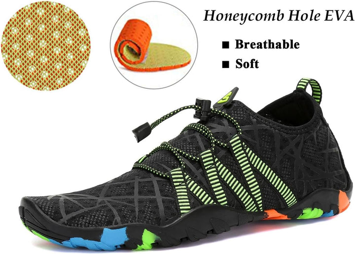 SAGUARO Badeschuhe für Herren Damen - 7/9 Drainagelöcher Schnelltrocknende rutschfest, Gr 35-48 48 E