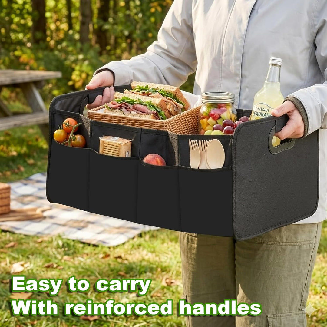 DAJAVE 2 Stück Kofferraum Organizer 58 x 37 x 35 cm | Ordnung im Kofferraum; faltbar; Oxford-Gewebe;