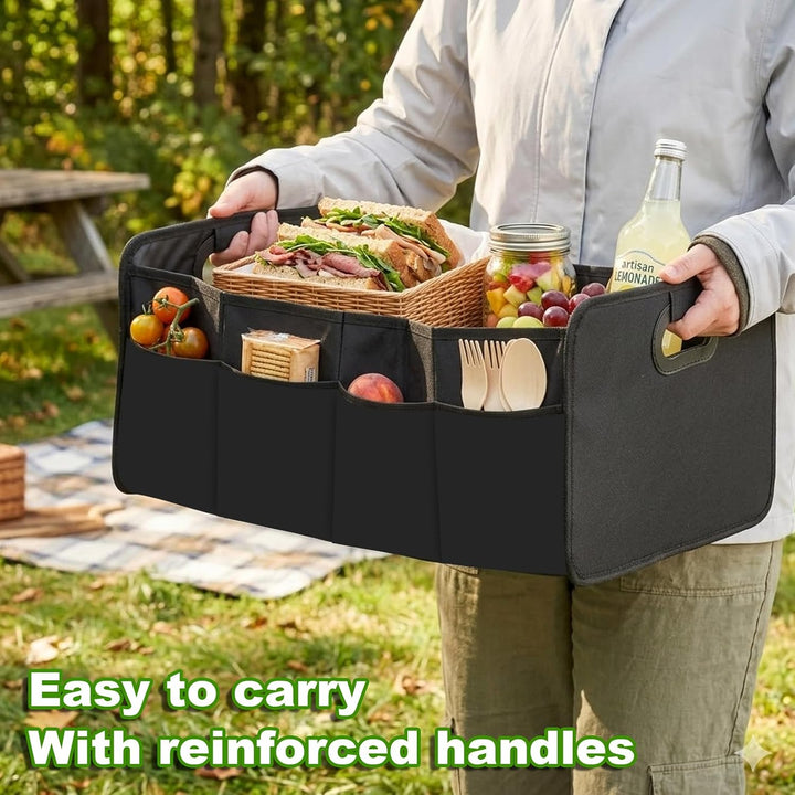 DAJAVE 2 Stück Kofferraum Organizer 58 x 37 x 35 cm | Ordnung im Kofferraum; faltbar; Oxford-Gewebe;