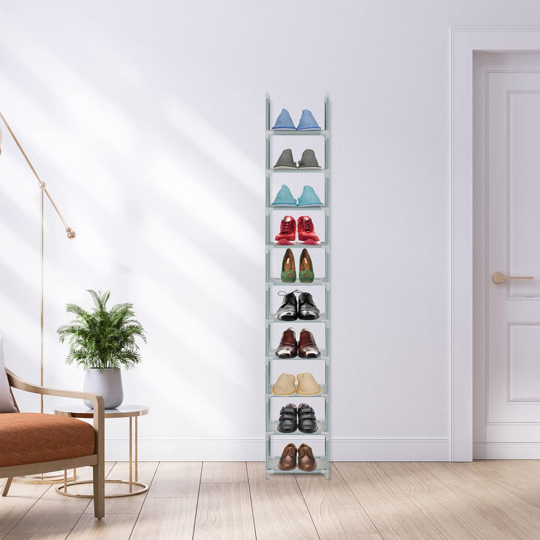 10-Tier Schuhregal, Vielseitige Schuhregal Lagerung, Home Schuh Tower Regal, Metall Schuhständer Spe