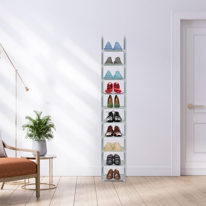 10-Tier Schuhregal, Vielseitige Schuhregal Lagerung, Home Schuh Tower Regal, Metall Schuhständer Spe