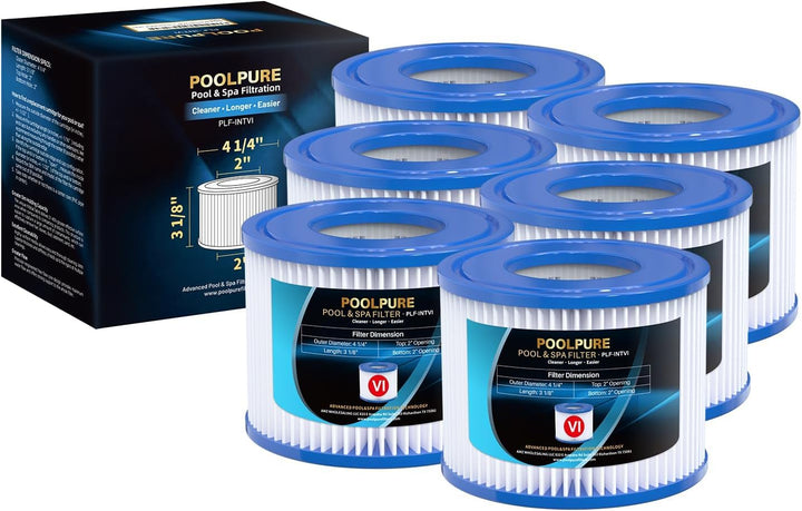 POOLPURE Filter VI für Pool, Filterkartuschen VI für Lay-Z-Spa Miami, Monaco, Vegas, PoolFilter Erse