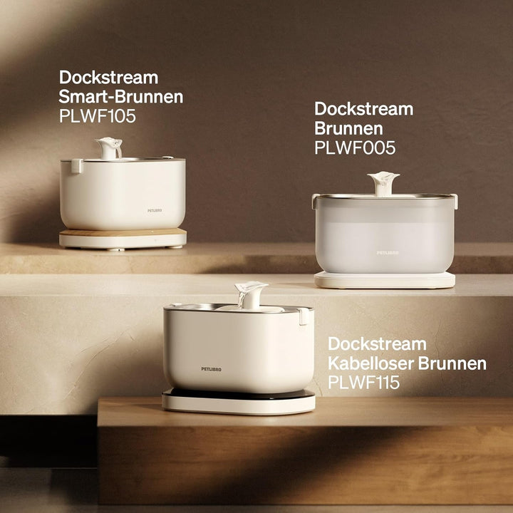 PETLIBRO Ersatzfilter für Dockstream Katzenbrunnen mit kabelloser Pumpe 2,5 l/84 oz Trinkbrunnen für