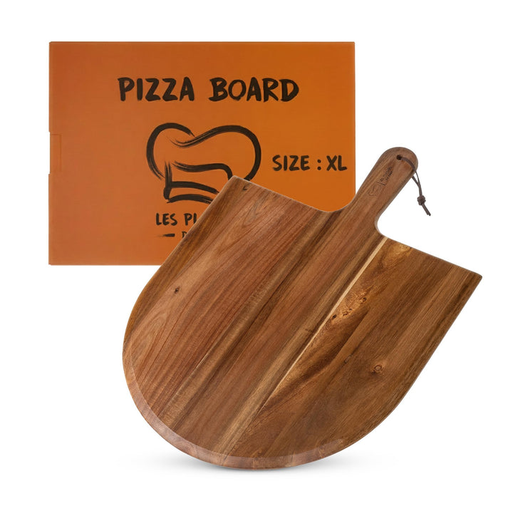 Pizzaschieber aus Akazienholz 35,5 × 48,6 cm – Grosses Pizzabrett & Servierplatte – Handgefertigt, R