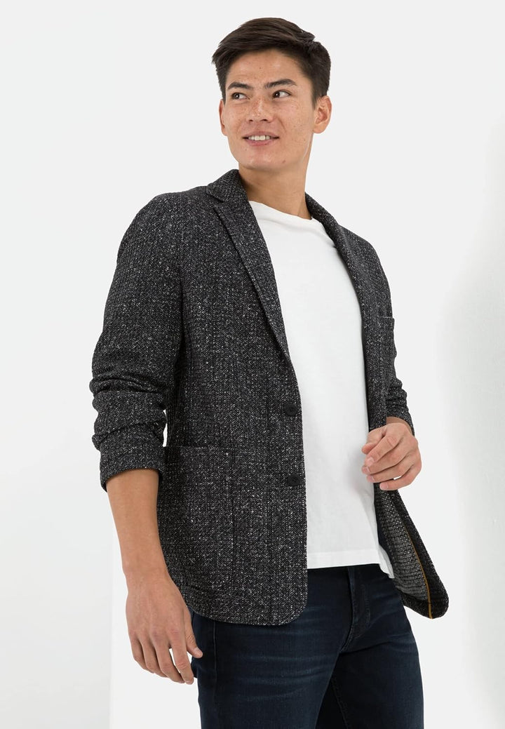 camel active Herren 442305/8i37 Lässiger Blazer 52 Grau, 52 Grau