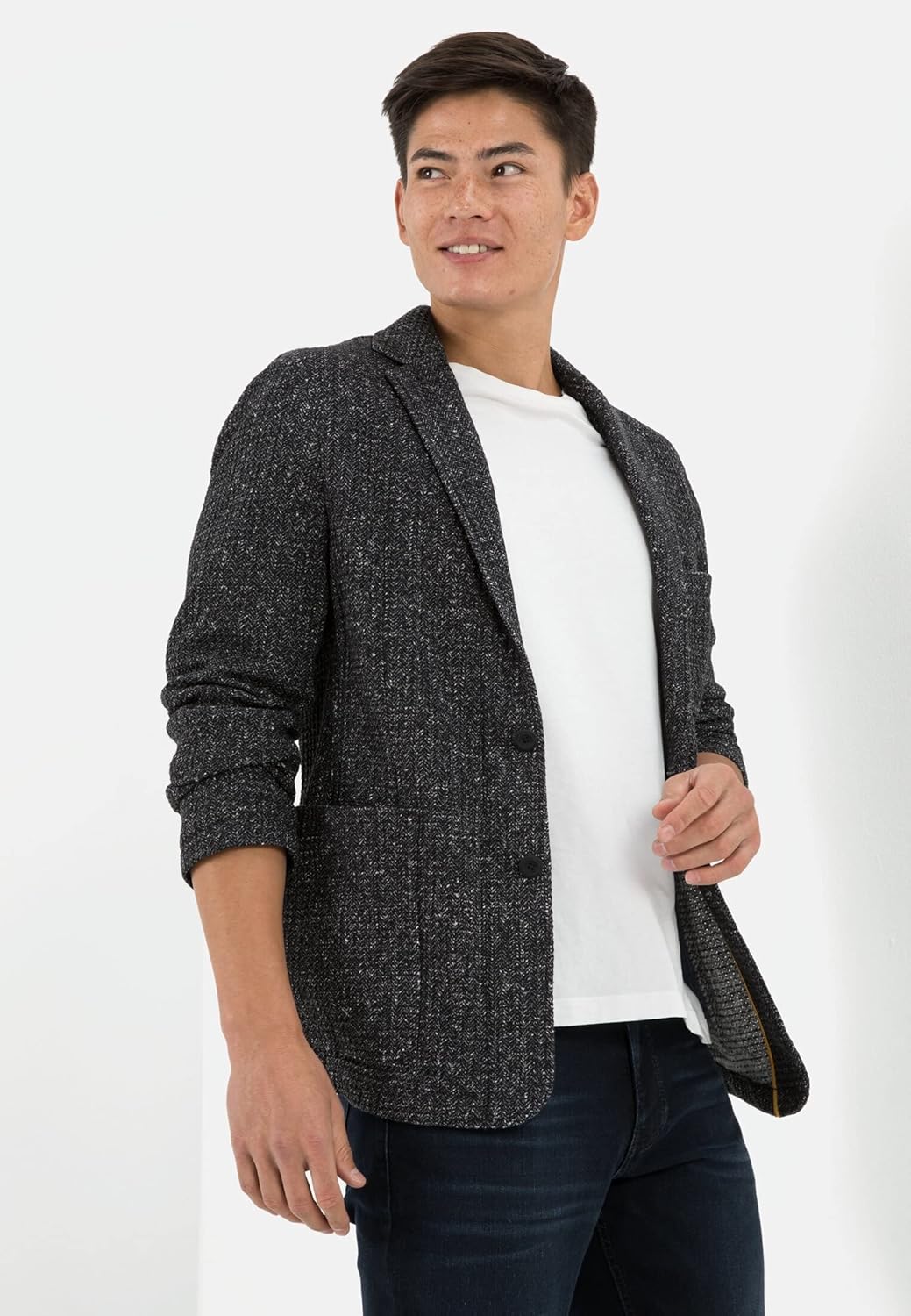 camel active Herren 442305/8i37 Lässiger Blazer 56 Grau, 56 Grau