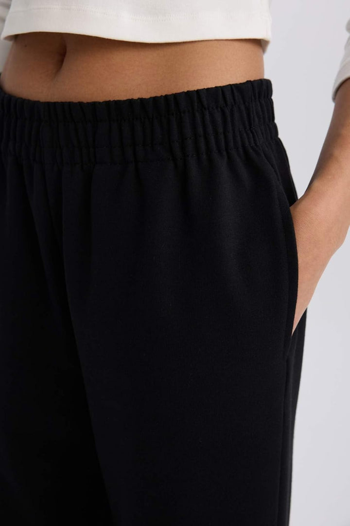DeFacto Damen Cargohose - Hosen für Damen mit Taschen Wide Leg Pants Women S Schwarz, S Schwarz